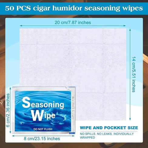 Humidor Seasoning Wipes 2 Packet Cigar Humidor Seasoning Cloth Package Humidor Care Seasoning Wipes Kit for New and Old Humidors in Saudi Arabia