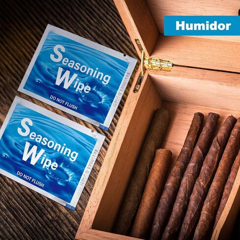 Humidor Seasoning Wipes 2 Packet Cigar Humidor Seasoning Cloth Package Humidor Care Seasoning Wipes Kit for New and Old Humidors in Saudi Arabia