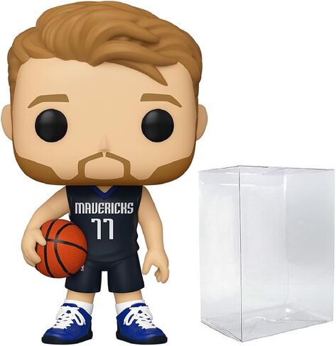 POP NBA: Mavericks - Luka Dončic (Blue Jersey) شخصية Funko من الفينيل (مع حافظة حماية صندوقية متوافقة)، متعددة الألوان، 3.75 بوصة in Saudi Arabia