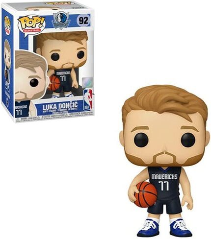 POP NBA: Mavericks - Luka Dončic (Blue Jersey) شخصية Funko من الفينيل (مع حافظة حماية صندوقية متوافقة)، متعددة الألوان، 3.75 بوصة in Saudi Arabia