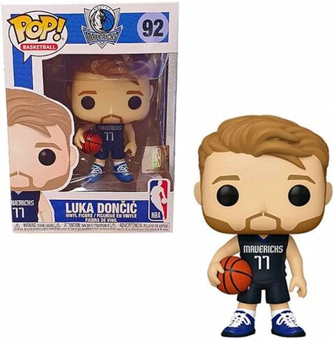 POP NBA: Mavericks - Luka Dončic (Blue Jersey) شخصية Funko من الفينيل (مع حافظة حماية صندوقية متوافقة)، متعددة الألوان، 3.75 بوصة in Saudi Arabia