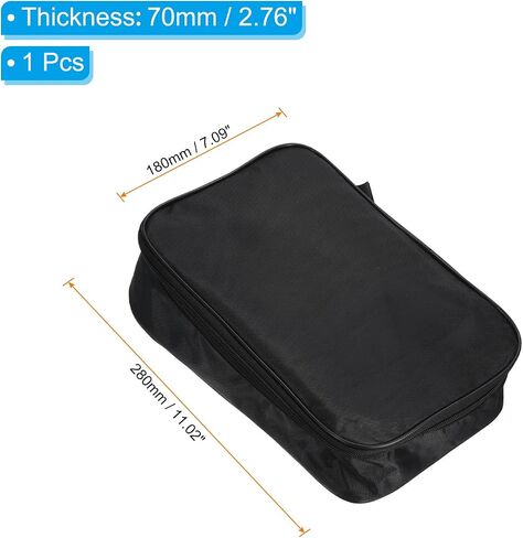 PATIKIL 11" x 7" Ping Pong Paddle Case, Table Tennis Racket Case Soft Cover Container Bag for Sports Accessories, Black in Saudi Arabia