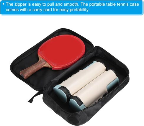 PATIKIL 11" x 7" Ping Pong Paddle Case, Table Tennis Racket Case Soft Cover Container Bag for Sports Accessories, Black in Saudi Arabia
