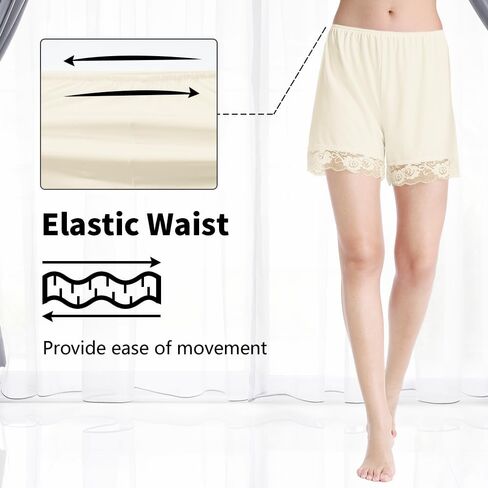 MANCYFIT Pettipants للنساء نصف زلة Culotte شورت تنورة مقسمة دانتيل قص 4 بوصة درزة داخلية in Kuwait