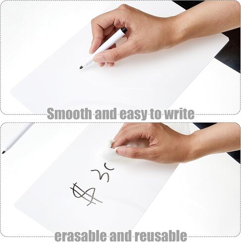 Suzile 4 Pcs 11 x 7 Inch Acrylic Sign Holder with Clamp Clip on Double Head Swivel Sign Rotating Price Holder Display White Erasable Merchandise Sign Display Clip for Supermarket Business Store in Kuwait