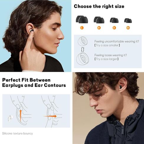 Ear Plugs for Sleeping Noise Cancelling, Perfect -30dB Reusable Silicone Earplugs for Noise Reduction, Hearing Protection Ear Plugs for Sleep, Study, Work, Focus in Kuwait