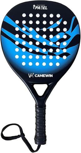 مضرب Padel POP للتنس من ألياف الكربون مع قلب من إسفنج الذاكرة EVA خفيف الوزن مناسب للمبتدئين، أسود/أزرق/أبيض in Kuwait