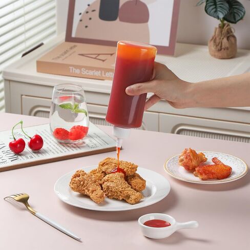 6 Pack Squeeze Bottles for Sauces Condiment Squeeze Bottles for Salad Dressing Ketchup Oil Liquids 180ml/6oz Plastic Squirt Bottle in Kuwait