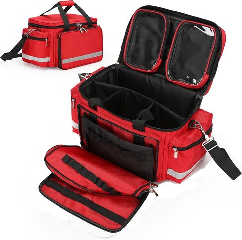 Medical Bag Empty First Aid Bag Home Health Nurse Bag Empty First Aid Storage Bag with Detachable Divider Medical Supplies Bag Emergency Responder Trauma Bag for Nursing Student,Therapist,Doctors in Kuwait