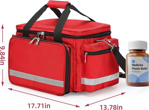 Medical Bag Empty First Aid Bag Home Health Nurse Bag Empty First Aid Storage Bag with Detachable Divider Medical Supplies Bag Emergency Responder Trauma Bag for Nursing Student,Therapist,Doctors in Kuwait
