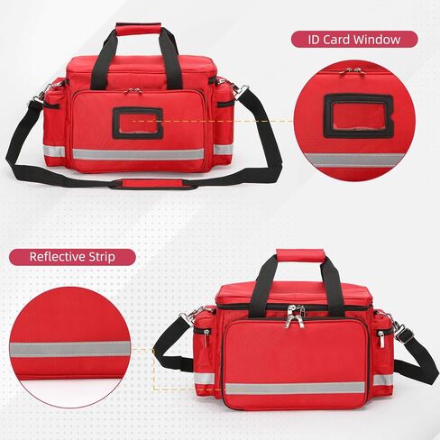 Medical Bag Empty First Aid Bag Home Health Nurse Bag Empty First Aid Storage Bag with Detachable Divider Medical Supplies Bag Emergency Responder Trauma Bag for Nursing Student,Therapist,Doctors in Kuwait