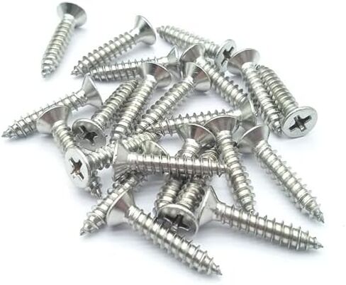 M4x30mm Flat Head Wood Self Tapping 304 Stainless Steel Screw Phillips Head Self Drilling (50 Pcs) in Saudi Arabia