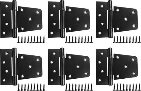 Heavy Duty Gate Hinges 3.5 inch 4 Pack, Black Door Shed Hinges Square Barn Hinges for Shed Barn Wood Fence Gate (Included Screws) in Saudi Arabia