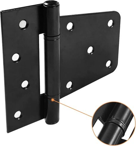 Heavy Duty Gate Hinges 3.5 inch 4 Pack, Black Door Shed Hinges Square Barn Hinges for Shed Barn Wood Fence Gate (Included Screws) in Saudi Arabia