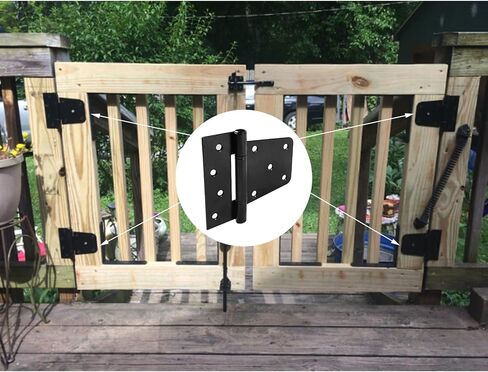 Heavy Duty Gate Hinges 3.5 inch 4 Pack, Black Door Shed Hinges Square Barn Hinges for Shed Barn Wood Fence Gate (Included Screws) in Saudi Arabia