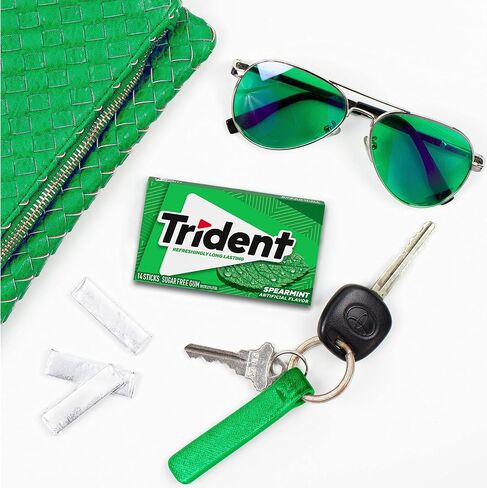 Trident Sugar Free Gum Variety Pack, Spearmint, Perfect Peppermint & Original Flavors, 18 Packs of 14 Pieces (252 Total Pieces) in Saudi Arabia