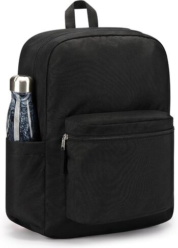 ZORFIN Black Backpack for School Work Travel: Lightweight Bookbag for Girls and Boys - Water Resistant Backpacks for Men and Women in Saudi Arabia