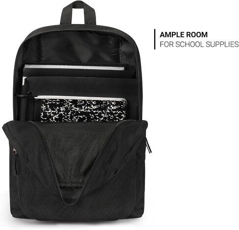 ZORFIN Black Backpack for School Work Travel: Lightweight Bookbag for Girls and Boys - Water Resistant Backpacks for Men and Women in Saudi Arabia