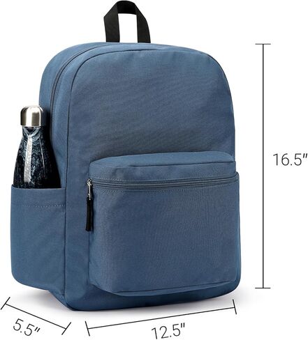 حقيبة ظهر ZORFIN سوداء للسفر للعمل المدرسي: حقيبة كتب خفيفة الوزن للفتيات والفتيان - حقائب ظهر مقاومة للماء للرجال والنساء in Kuwait