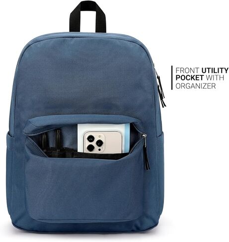 حقيبة ظهر ZORFIN سوداء للسفر للعمل المدرسي: حقيبة كتب خفيفة الوزن للفتيات والفتيان - حقائب ظهر مقاومة للماء للرجال والنساء in Kuwait