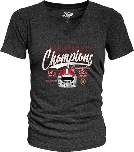 Blue 84 Women's NCAA Officially Licensed Georgia Bulldogs National Champs Triblend T-Shirt 2022-2023 Helmet Black in Saudi Arabia