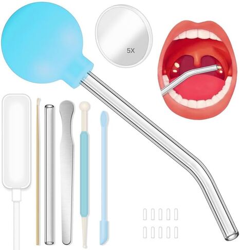 Tonsil Stone Remover Vacuum Tonsil Stone Removal Kit with Light Easy to Use Fight Bad Breath-Azure in Saudi Arabia