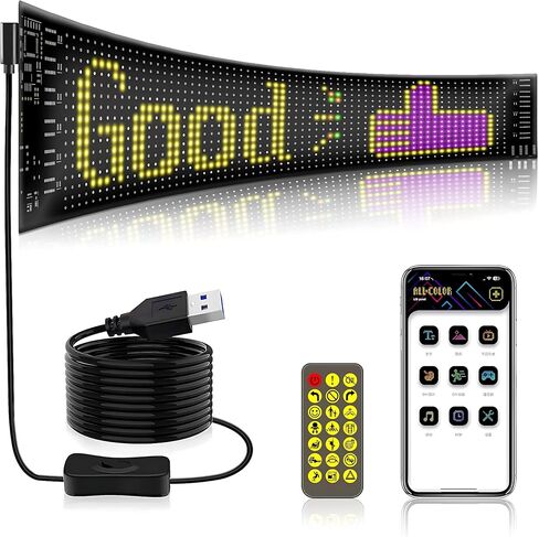14''x4'', Scrolling led sign for var, USB 5V LED Sign, 20X64 LED Matrix Panel,Business & Store Sign, Bluetooth App Control Programmable Text,Animation for Cars,Taxis,Stores, Indoor,Outdoo,Party, Bar, Hotel, Concert ,Festival sgin in Saudi Arabia