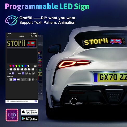 14''x4'', Scrolling led sign for var, USB 5V LED Sign, 20X64 LED Matrix Panel,Business & Store Sign, Bluetooth App Control Programmable Text,Animation for Cars,Taxis,Stores, Indoor,Outdoo,Party, Bar, Hotel, Concert ,Festival sgin in Saudi Arabia
