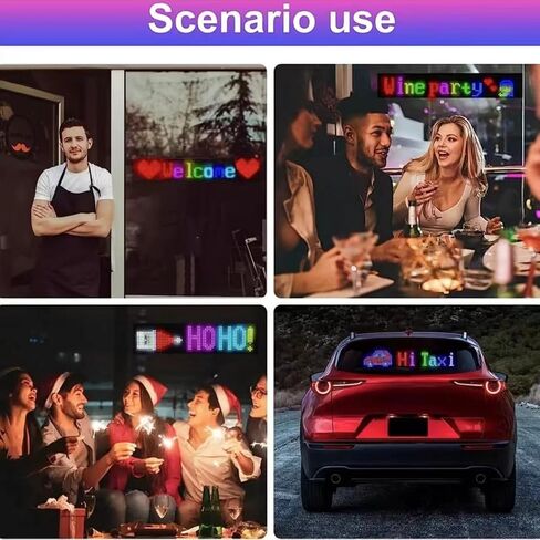 14''x4'', Scrolling led sign for var, USB 5V LED Sign, 20X64 LED Matrix Panel,Business & Store Sign, Bluetooth App Control Programmable Text,Animation for Cars,Taxis,Stores, Indoor,Outdoo,Party, Bar, Hotel, Concert ,Festival sgin in Saudi Arabia