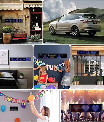 14''x4'', Scrolling led sign for var, USB 5V LED Sign, 20X64 LED Matrix Panel,Business & Store Sign, Bluetooth App Control Programmable Text,Animation for Cars,Taxis,Stores, Indoor,Outdoo,Party, Bar, Hotel, Concert ,Festival sgin in Saudi Arabia