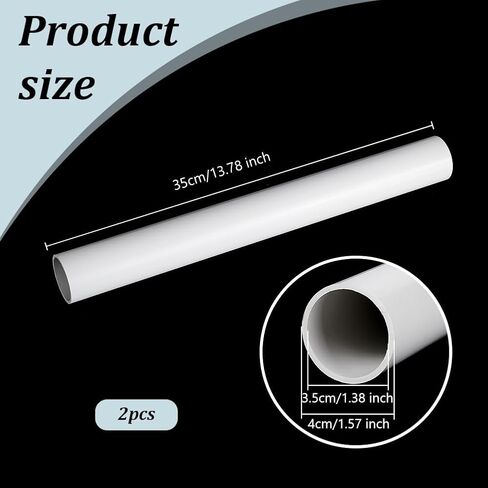 OLYCRAFT 2Pcs PVC Rigid Round Pipes 13.8 Inch WhiteSmoke Hollow Round Tubes 1.6 Inch OD 1.4 Inch ID Plastic Rigid Pipes Round Rigid Tubing for Water Pipe Cable Sleeve Home Plumbing in Saudi Arabia