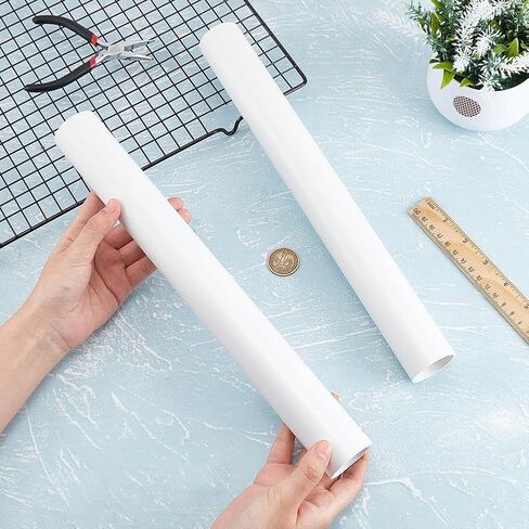OLYCRAFT 2Pcs PVC Rigid Round Pipes 13.8 Inch WhiteSmoke Hollow Round Tubes 1.6 Inch OD 1.4 Inch ID Plastic Rigid Pipes Round Rigid Tubing for Water Pipe Cable Sleeve Home Plumbing in Saudi Arabia