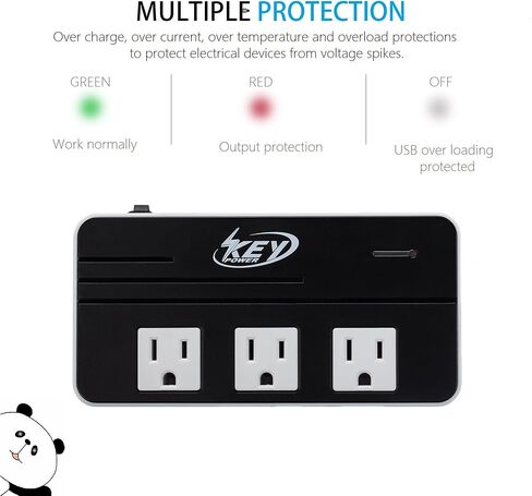 محول جهد 230 وات من 220 فولت إلى 110 فولت ومحول سفر دولي/محول طاقة مع منفذ USB C 18 وات - [يستخدم لأجهزة الولايات المتحدة الأمريكية في الخارج في أوروبا وأستراليا والمملكة المتحدة وأيرلندا والمزيد] in Kuwait