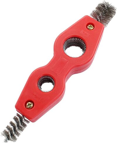 Hordion 4-in-1 Copper Pipe Cleaner, 1/2" & 3/4" Deburring Brush Inner & Outer Thread Cleaner Tool Copper Cleaning Brush for Brazing Plumbing Soldering (Black, Red) in Saudi Arabia