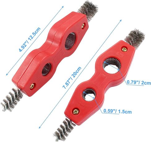 Hordion 4-in-1 Copper Pipe Cleaner, 1/2" & 3/4" Deburring Brush Inner & Outer Thread Cleaner Tool Copper Cleaning Brush for Brazing Plumbing Soldering (Black, Red) in Saudi Arabia