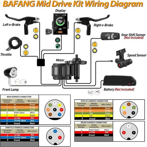 Bafang Electric Bike Conversion Kit Mid Motor BBS-HD 48 V 1000 W Motor Accessories Display Optional Kit Downtube Battery in Kuwait