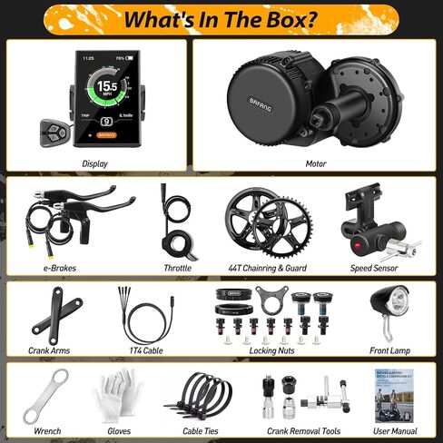 Bafang Electric Bike Conversion Kit Mid Motor BBS-HD 48 V 1000 W Motor Accessories Display Optional Kit Downtube Battery in Kuwait
