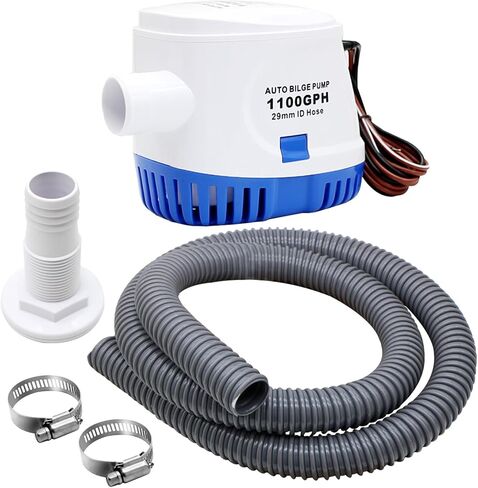 MAKERELE Bilge Pump 1-1/8-Inch Bilge Pump Hose Plumbing Kit Contains 6 FT Premium PVC Hose as well as 2 Hose Clamps and One Thru-Hull Fitting in Saudi Arabia