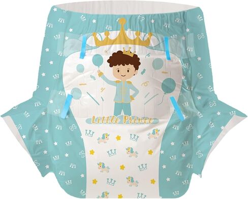 CutiePlusU Adult Diapers 10 Pieces, Disposable Incontinence Briefs with Tabs for Women and Men, Maximum Overnight Absorbency- Castle Prince (Large 37"-47") in Saudi Arabia
