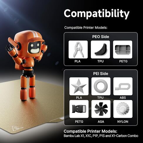 لوحة بناء راتنجات الإيبوكسي مزدوجة الجوانب من YOOPAI، سرير طابعة ثلاثي الأبعاد مقاس 257 × 257 مم للوحة بناء البامبو A1 X1 X1C/P1P/P1S للطابعات ثلاثية الأبعاد (لوحة بناء البامبو_257) in Kuwait