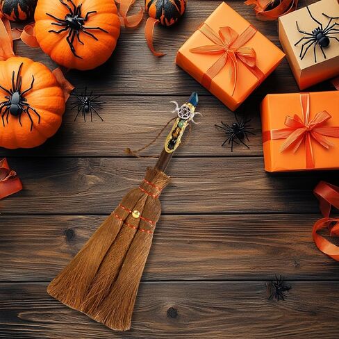 Witches Broom Wiccan Decor, Witch Natural Crystals Magic Broom, Wiccan Supplies and Tools, Besom Broom Witchcraft Supplies Wiccan Altar Pagan Altar Supplies, Halloween Present for Witches in Saudi Arabia