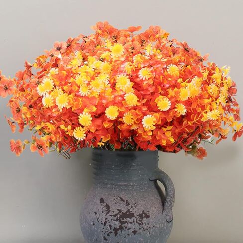 Artificial Flowers Pansies Plants for Outside,10 Bundles Outdoor UV Resistant Fake Silk Pansy,Faux Viola,Garden Porch Window Box Home Wedding Farmhouse Festive Shrub Decor-Without Basket in Kuwait