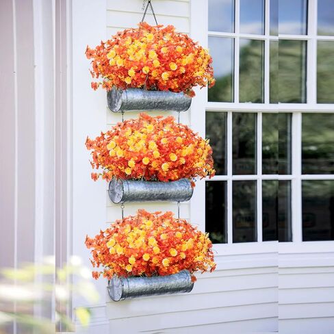 Artificial Flowers Pansies Plants for Outside,10 Bundles Outdoor UV Resistant Fake Silk Pansy,Faux Viola,Garden Porch Window Box Home Wedding Farmhouse Festive Shrub Decor-Without Basket in Kuwait