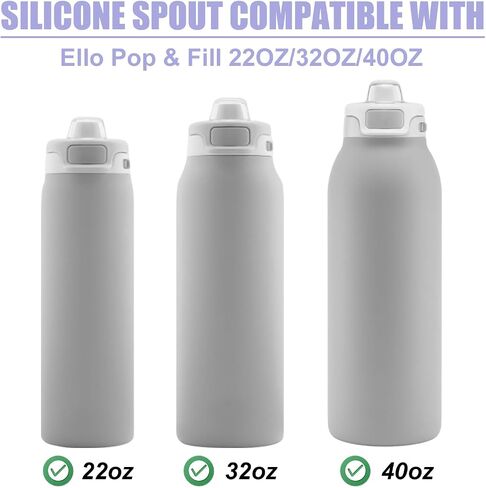 2pcs Spout Replacement for Ello Pop & Fill, 22oz/32oz Silicone Water Bottle Spout No BPA Water Bottle Mouthpiece Replacement Compatible with Ello Pop & Fill (Skin Color) in Kuwait