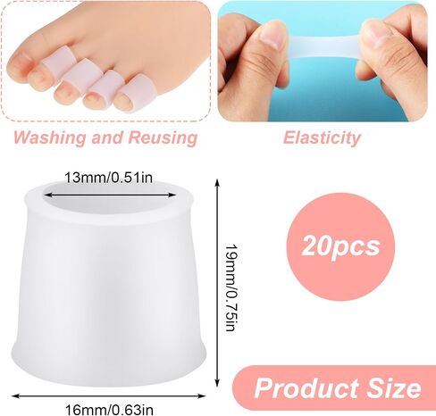20Pcs Toe Protectors for Women, Silicone Toes Separators, Hammer Toe Straightener, Corn Pads for Toes, Toe Sleeves Protect Toe from Rubbing, Ingrown Toenails, Corns, Blisters in Saudi Arabia