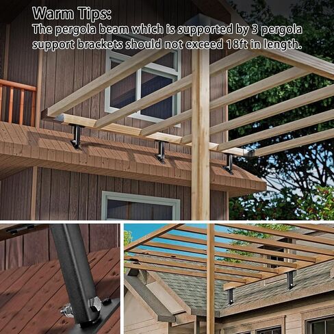 Roof Riser Beam Bracket Kit, Adjustable Heavy Duty Roof Mount Bracket for Wood Patio Cover Pergola Gazebo Canopies in Saudi Arabia