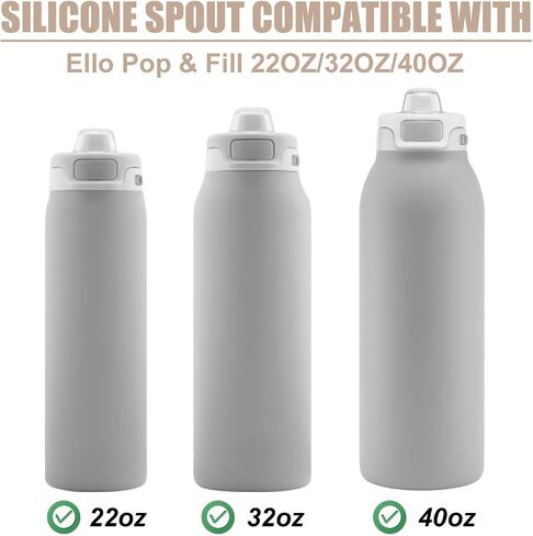 2pcs Spout Replacement for Ello Pop & Fill, 22oz/32oz Silicone Water Bottle Spout No BPA Water Bottle Mouthpiece Replacement Compatible with Ello Pop & Fill (Skin Color) in Kuwait