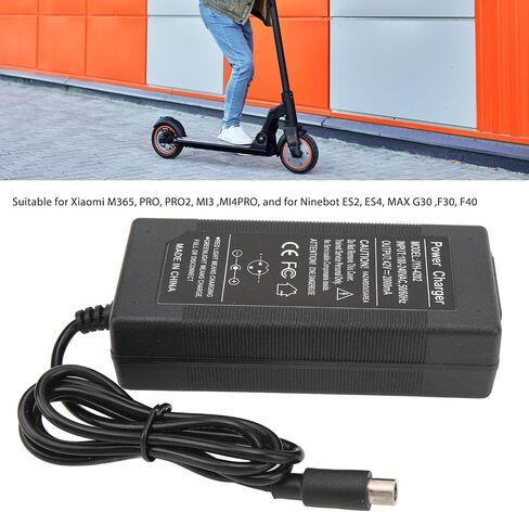 Electric Scooter Charger, 42V 2A Electric Scooter Charger Power Outage Protection Fast Charging Safe Charging Anti Interference Explosion Proof for M365 in Saudi Arabia