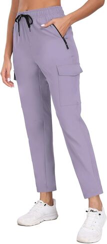 Women's Quick Dry Cargo Pants Water Resistant Hiking Pants Lightweight High Waisted Pants Zipper Pocket QYY24013 in Kuwait