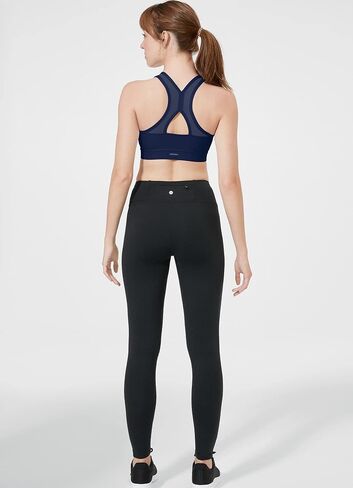 Jockey Women's Bra High Impact Mesh Back Zip Front Sports Bra, Blue Velvet, L in Kuwait